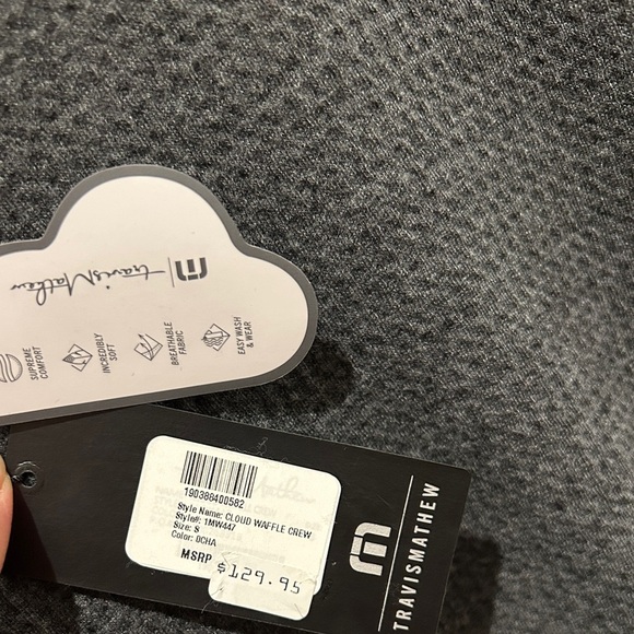 Travis Mathew Cloud Waffle Crewneck Tee Size Small Color Ocha - Picture 4 of 9